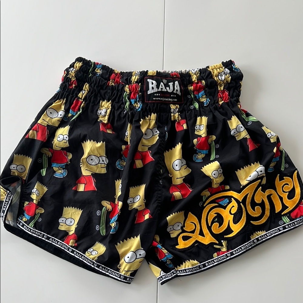 Raja Boxing Black and Red Cartoon Shorts